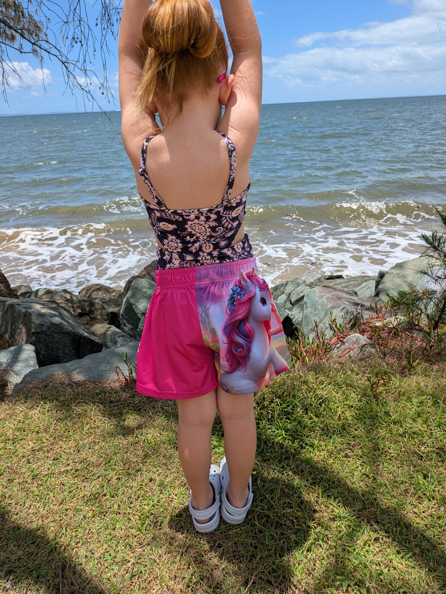 Pink Unicorn Footy Shorts