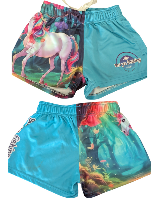 Teal Unicon Footy Shorts